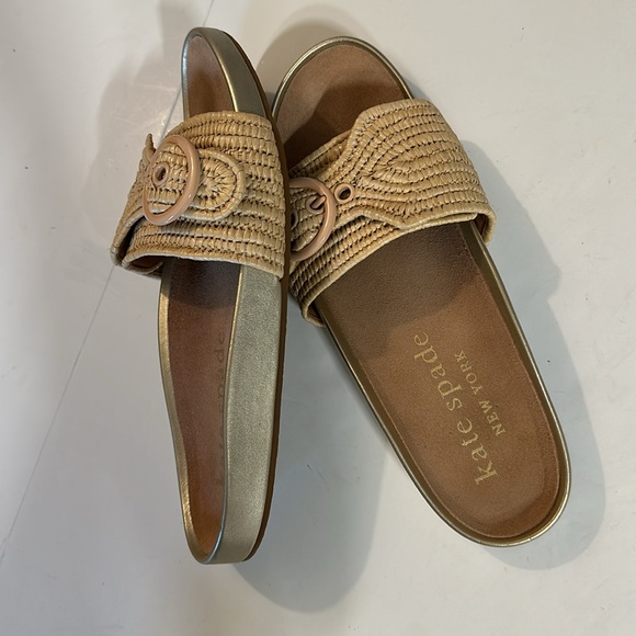 ♠️Kate Spade Maribelle Raffia Slide Sandals size 9 - Picture 10 of 13